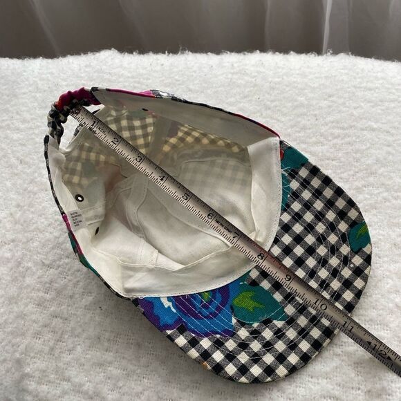 Vintage Checkered with Floral Baseball Cap Cotton Hat - Picture 5 of 9